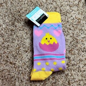 Smart Living Yellow and Purple Chick Socks woman’s 9-11